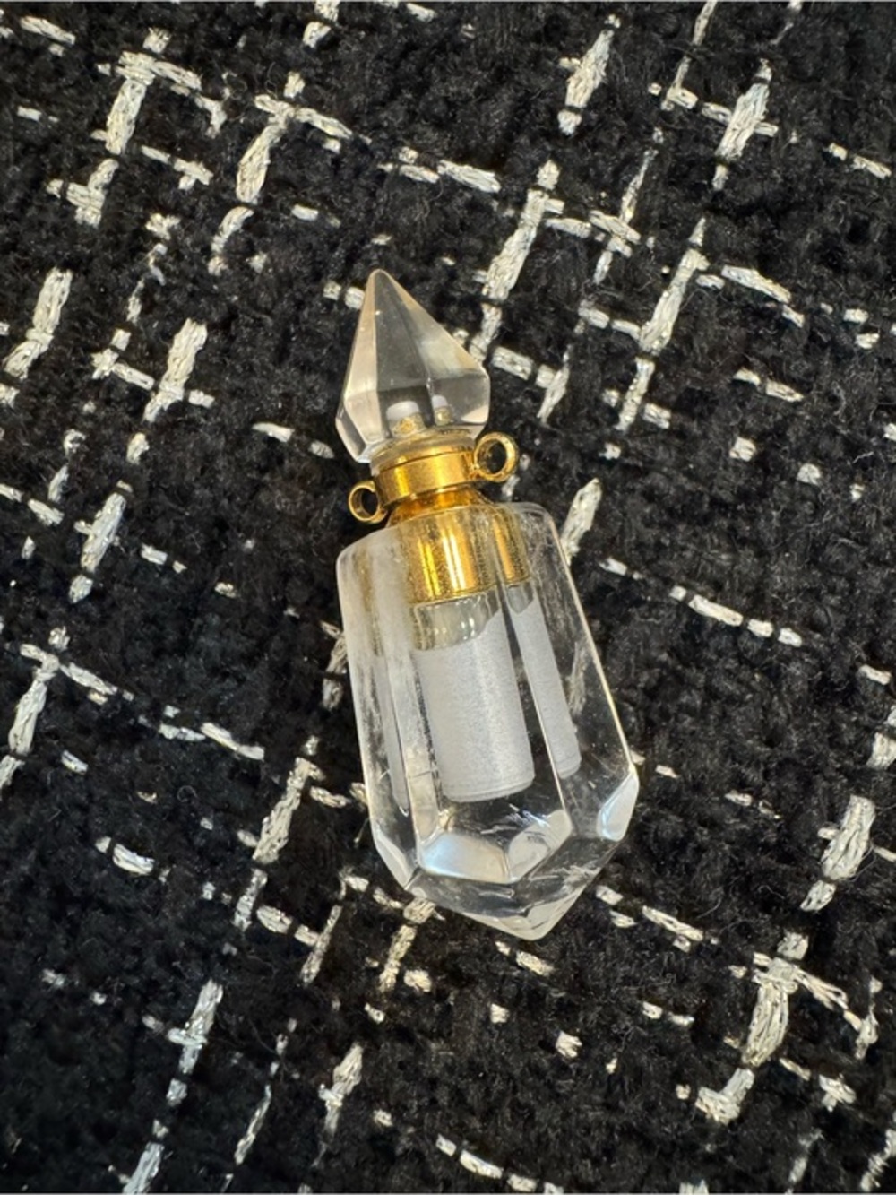 Clear quartz crystal perfume bottle pendulum pendant mini natural crystal